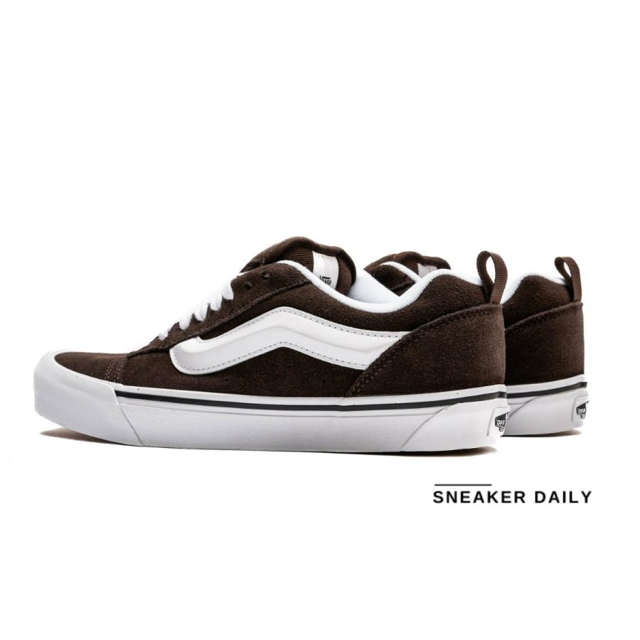 giày vans knu skool 'brown white' vn0009qcnwh1