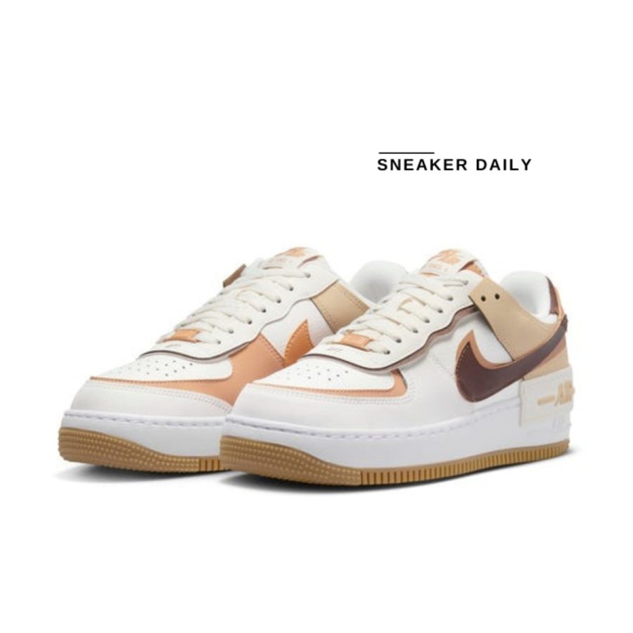 giày (wmns) nike air force 1 shadow 'sail cacao wow gum' dz1847-106