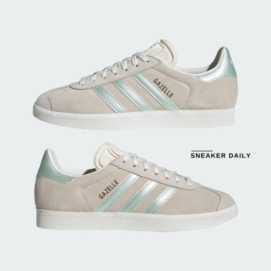 giày adidas gazelle 'off white / linen green met.' ig4398