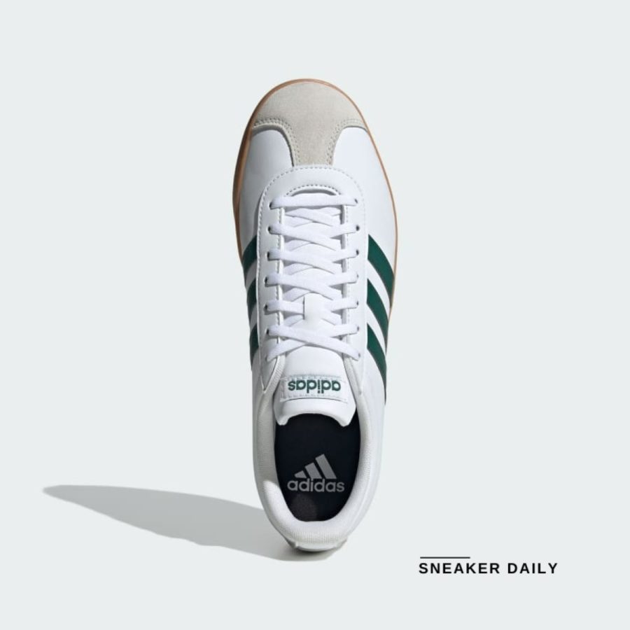 giày adidas vl court base 'cloud white / collegiate green' id3710