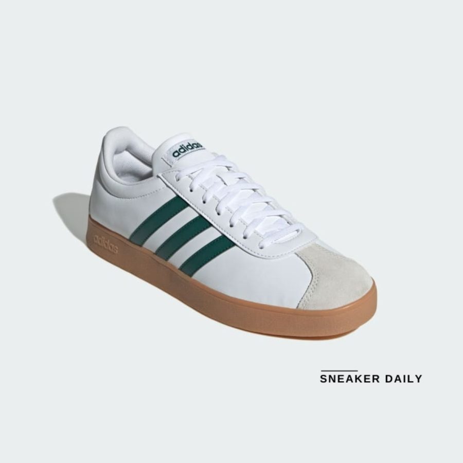 giày adidas vl court base 'cloud white / collegiate green' id3710