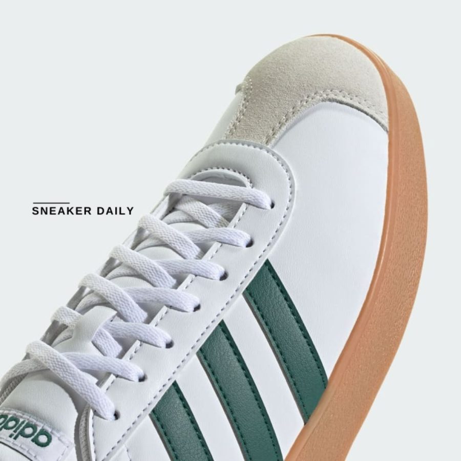 giày adidas vl court base 'cloud white / collegiate green' id3710