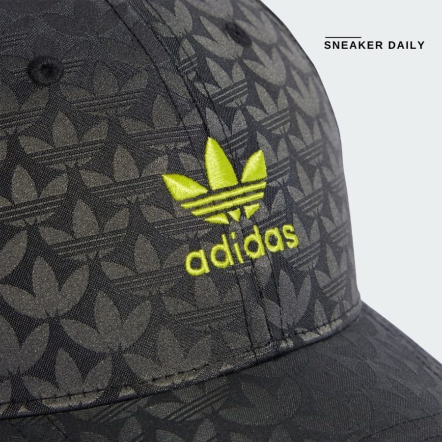 mũ adidas trefoil monogram jacquard baseball cap - black ii3374