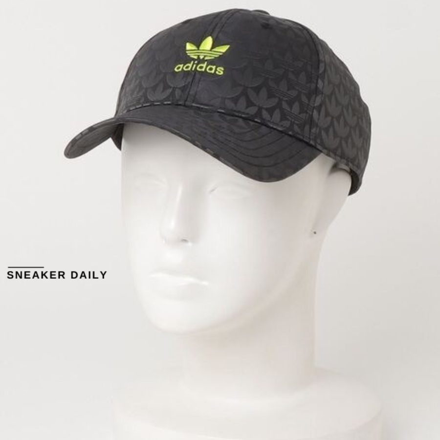 mũ adidas trefoil monogram jacquard baseball cap - black ii3374