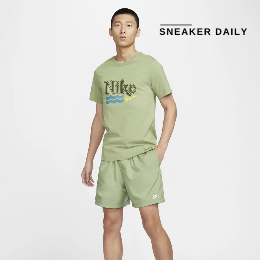 quần nike club woven flow shorts asia sizing 'oil green' fn3308-386