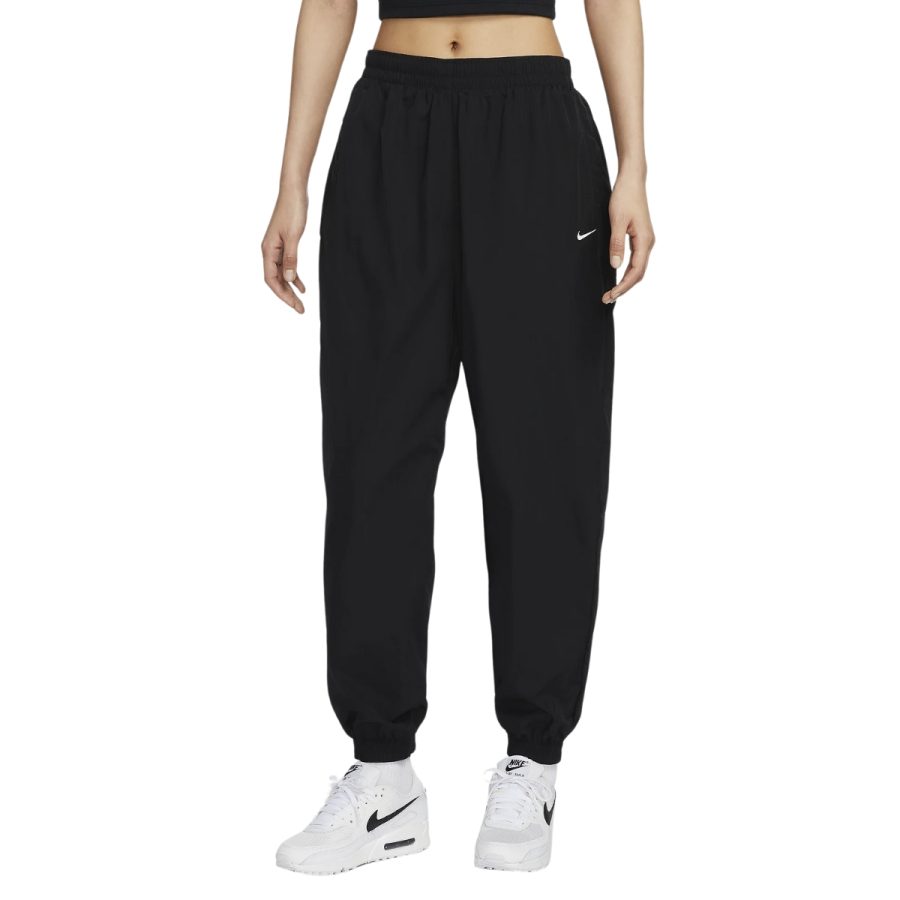 quần nike sportswear essential women's mid-rise oversized woven joggers fv7669-010