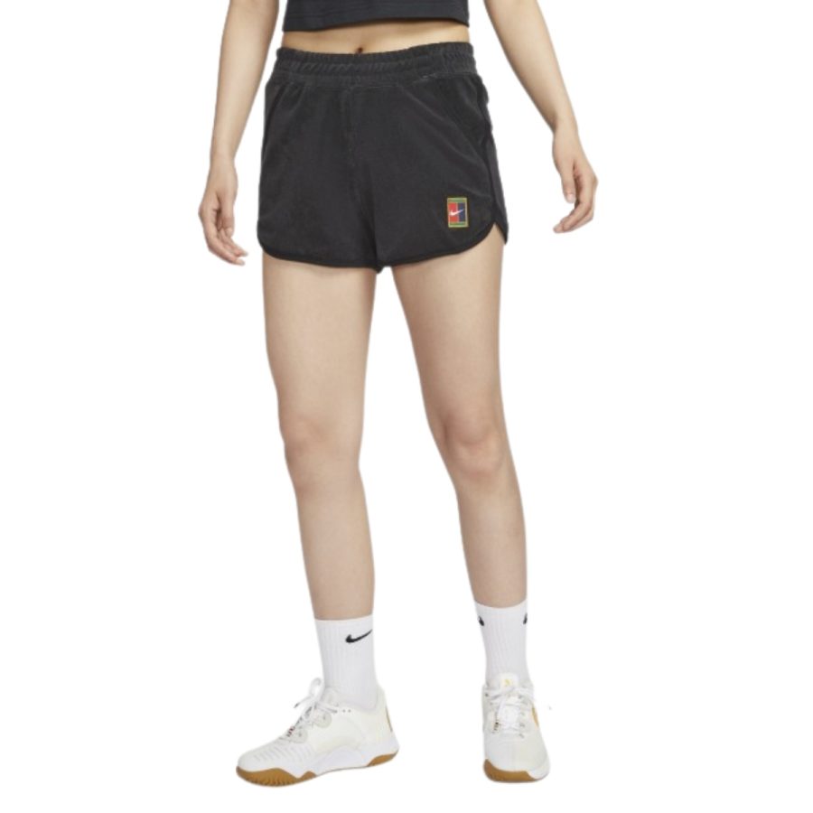 quần nikecourt heritage women’s mid-rise french terry tennis shorts fq2283-010