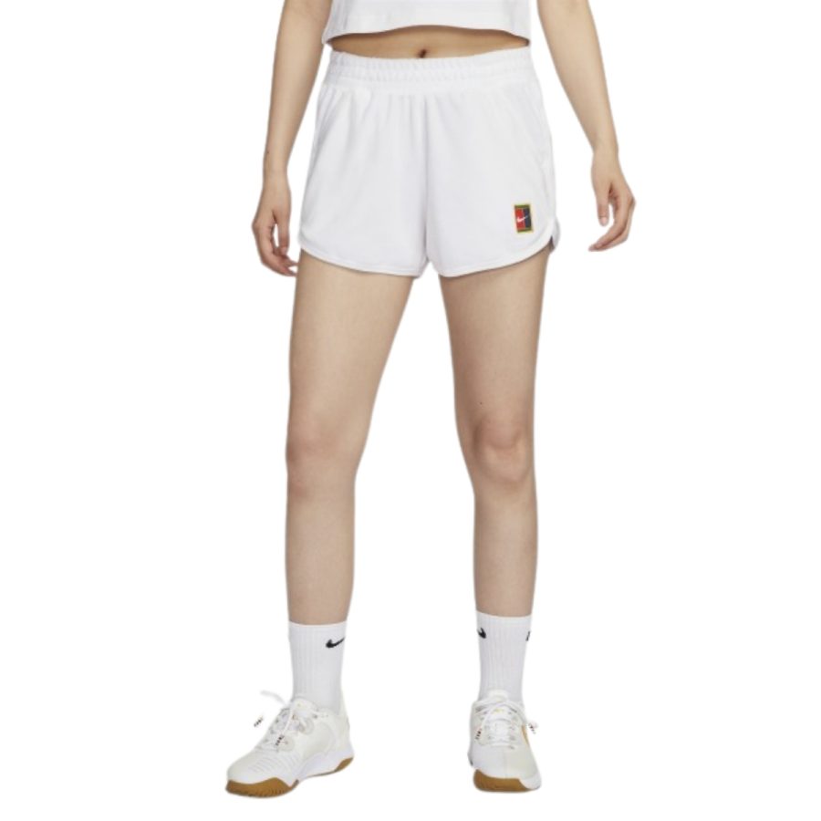 quần nikecourt heritage women’s mid-rise french terry tennis shorts fq2283-100