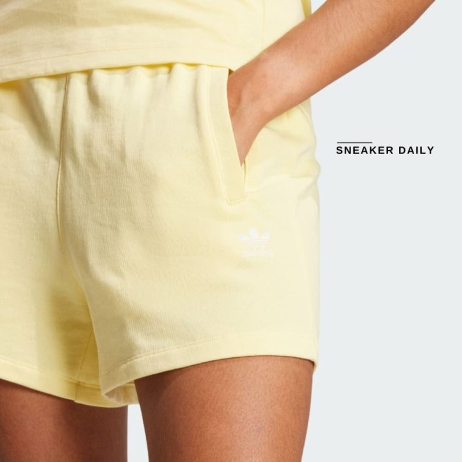 quần adidas 3-stripes french terry shorts - almost yellow iy7339