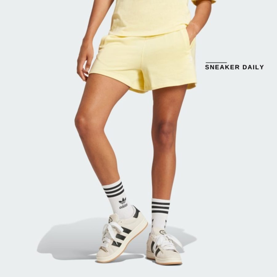 quần adidas 3-stripes french terry shorts - almost yellow iy7339