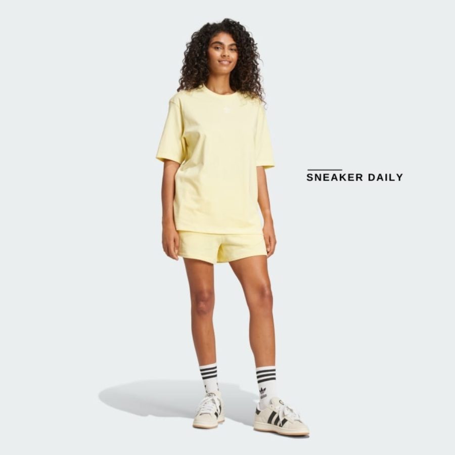 quần adidas 3-stripes french terry shorts - almost yellow iy7339