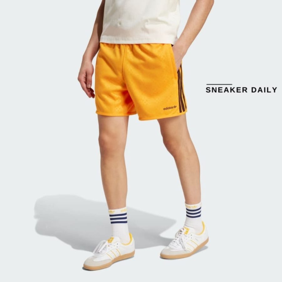 quần adidas '80s embossed 3-stripes sprinter shorts - eqt orange jc6514