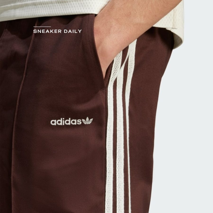 quần adidas '80s loose buttoned 3-stripes 11-inch bermuda shorts - shadow brown jc6524