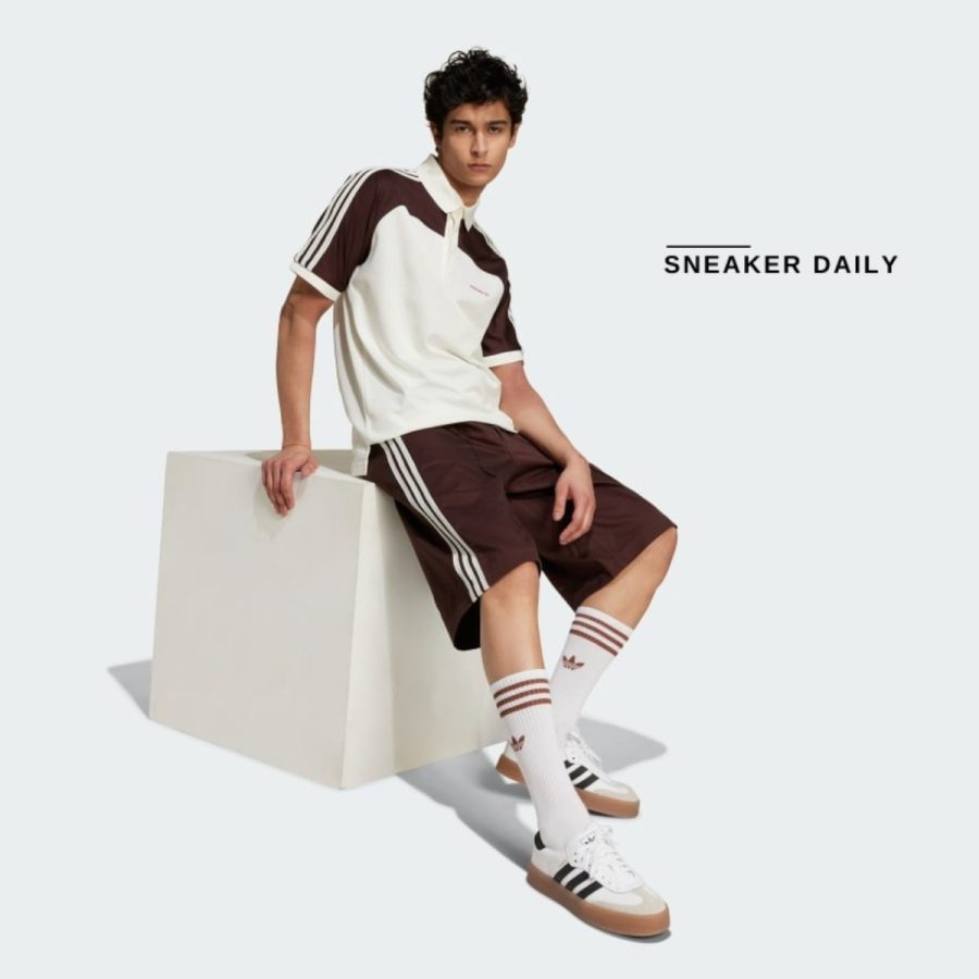 quần adidas '80s loose buttoned 3-stripes 11-inch bermuda shorts - shadow brown jc6524