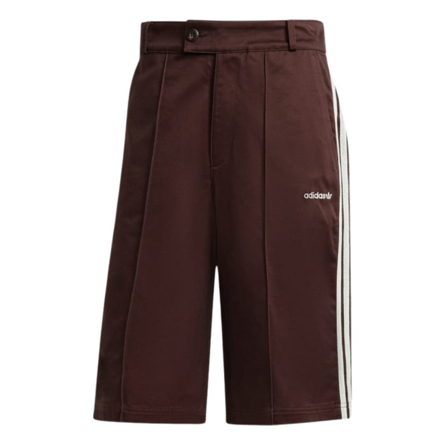quần adidas '80s loose buttoned 3-stripes 11-inch bermuda shorts - shadow brown jc6524
