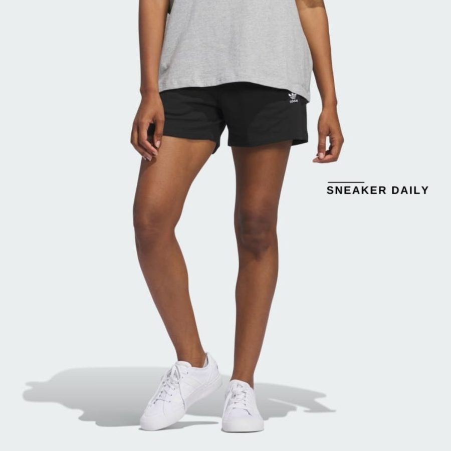 quần adidas essentials french terry shorts - black iy7343