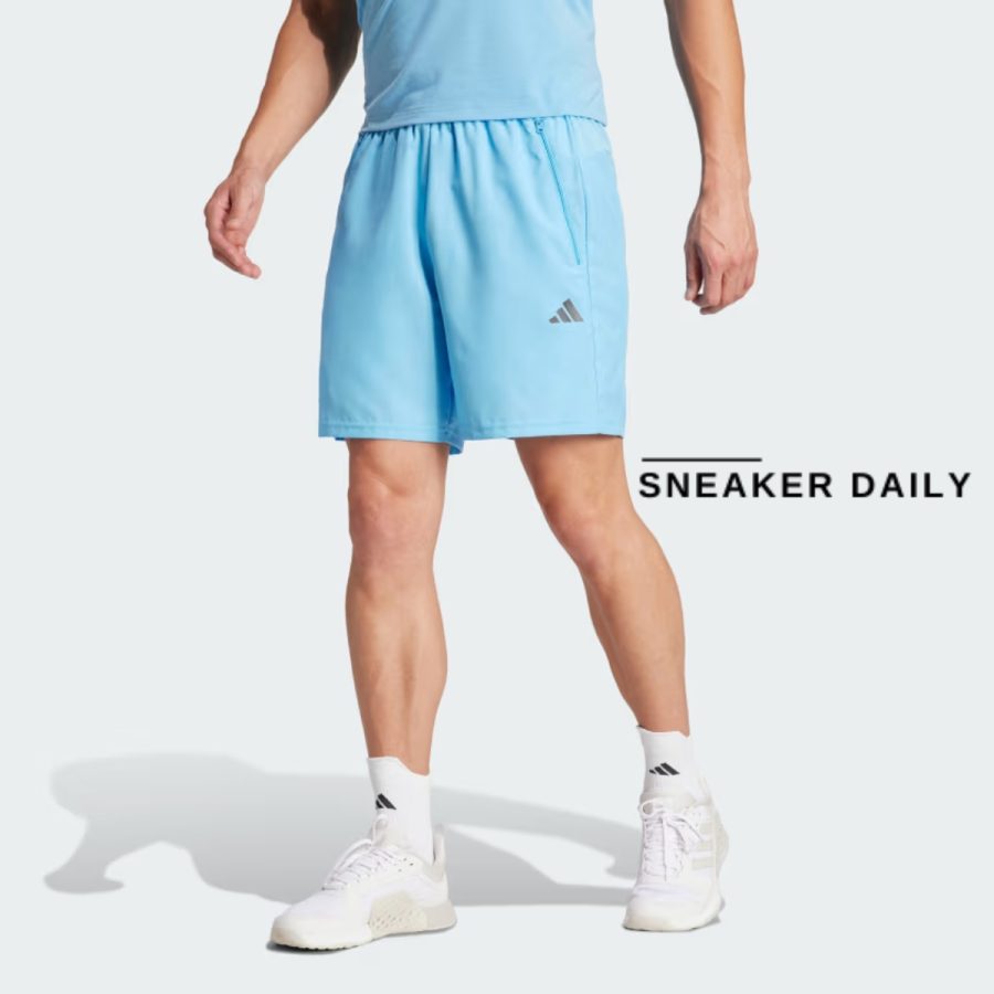 quần adidas mens shorts tr-es woven blue 7 inch leg ir9248