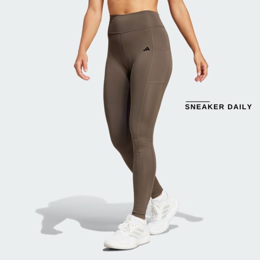 quần adidas optime full-length leggings - shadow olive ix0218