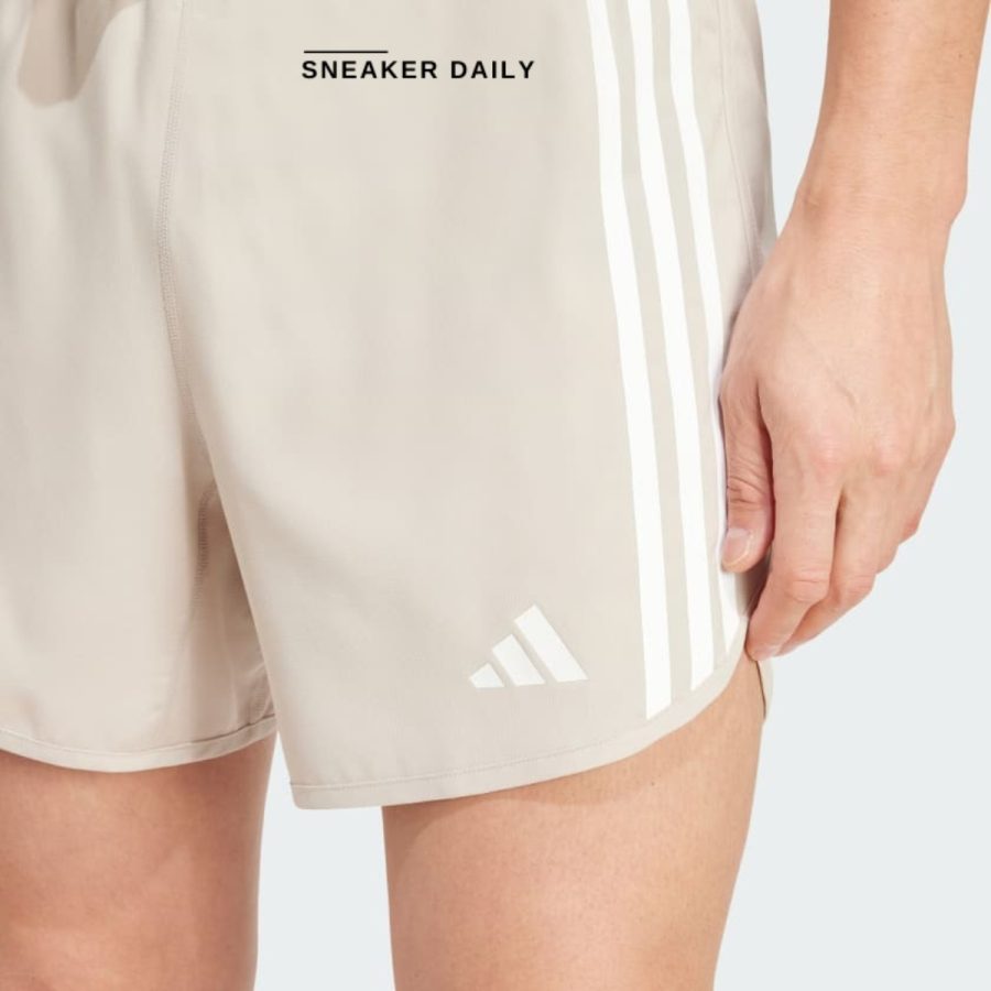 quần adidas own the run 3-stripes shorts - wonder beige iv9968