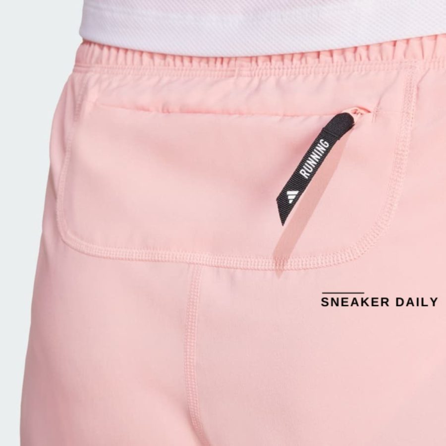 quần adidas own the run shorts - semi pink spark iy1105