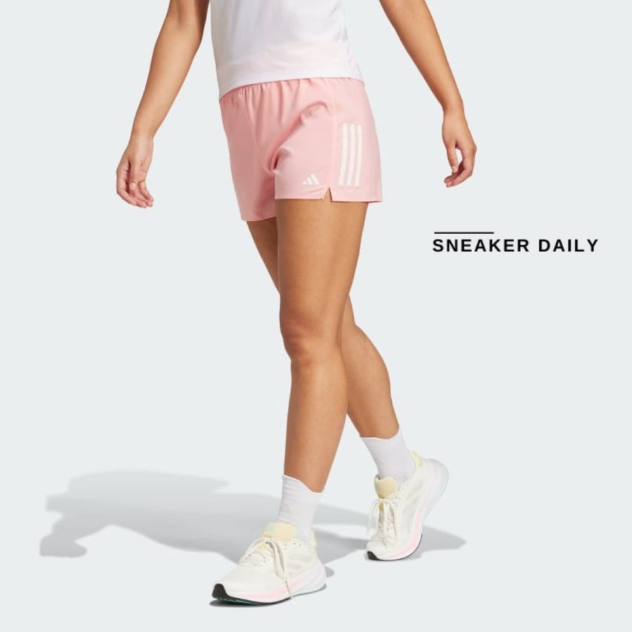 quần adidas own the run shorts - semi pink spark iy1105