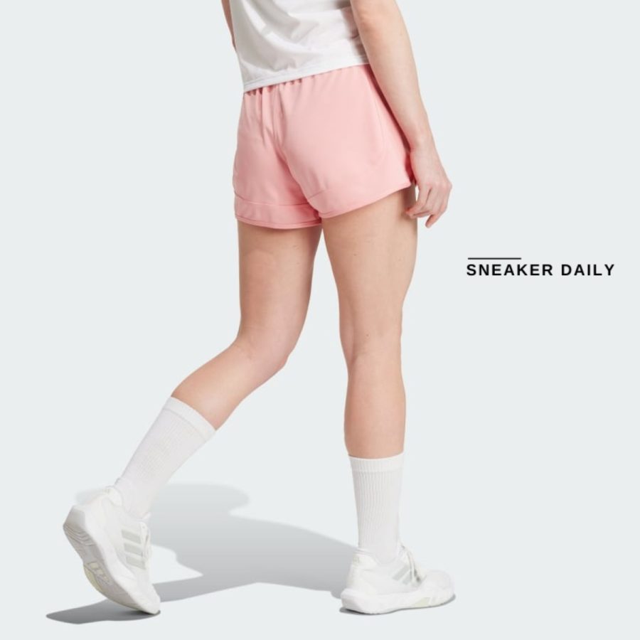 quần adidas pacer essentials knit high-rise shorts - semi pink spark ix1025