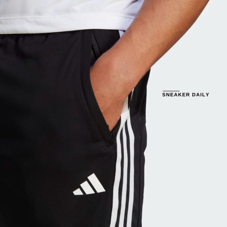 quần adidas train essentials piqué 3-stripes training shorts - black ib8243