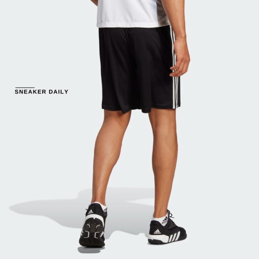 quần adidas train essentials piqué 3-stripes training shorts - black ib8243