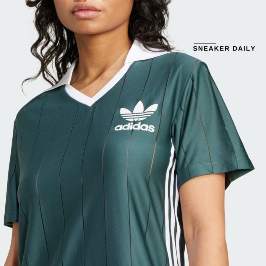 váy adidas adicolor 3-stripes pinstripe dress - mineral green ix5507