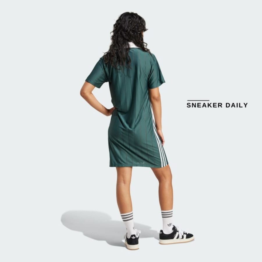 váy adidas adicolor 3-stripes pinstripe dress - mineral green ix5507