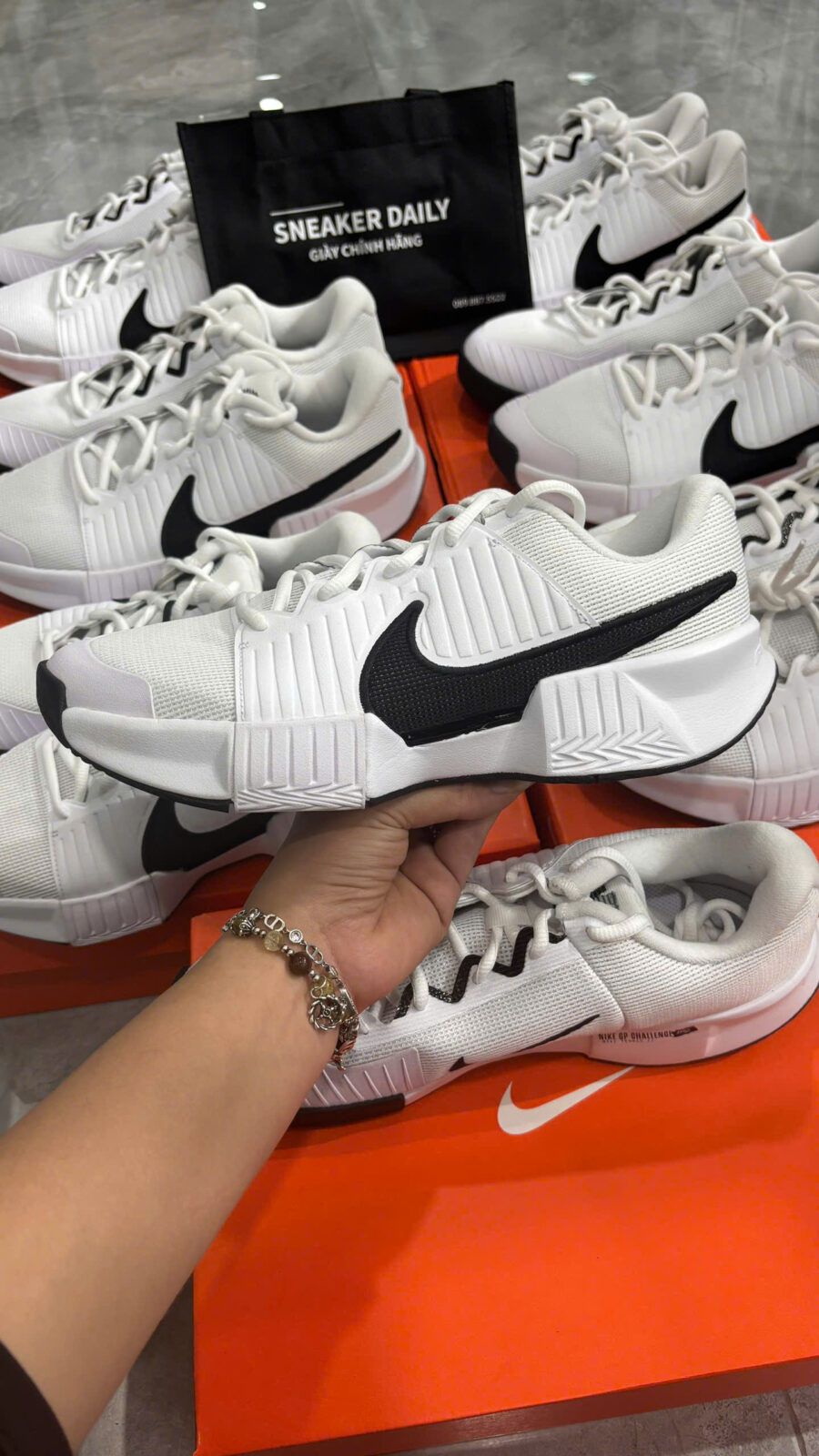 giày tennis/pickleball nike zoom gp challenge pro 'white black' fb3145-100