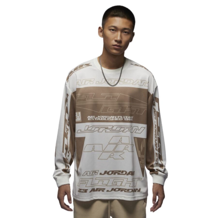 áo air jordan mvp graphic sweatshirt asia sizing 'sail brown' fv7240-133