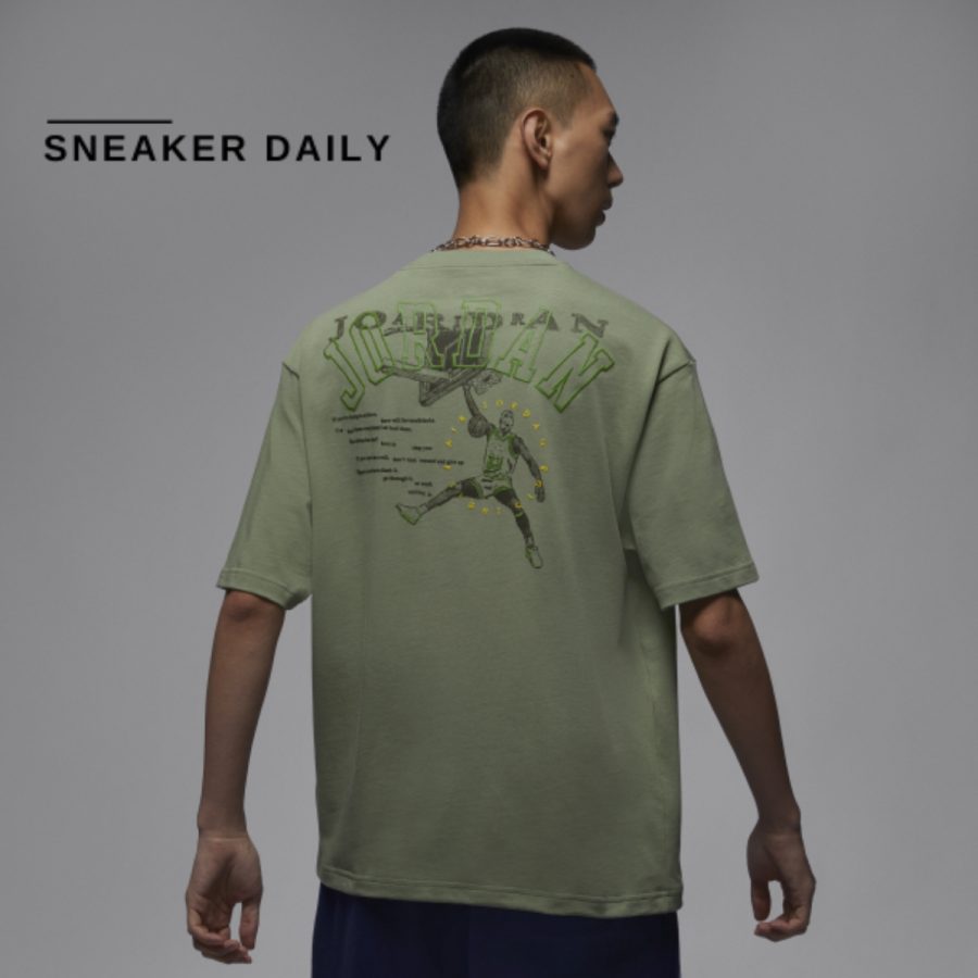 áo air jordan men's t-shirt green hj6542-386