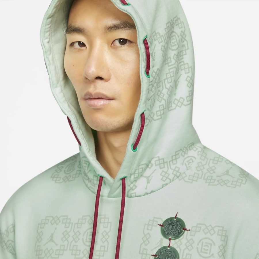 áo jordan x clot crossover china logo full print pullover asia edition autumn green do0008-394