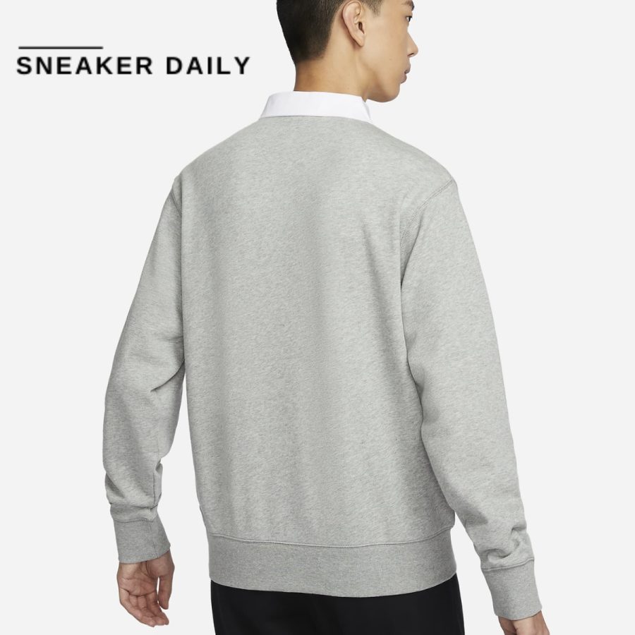 áo nike club fleece men's long-sleeve fleece polo fn3113-063