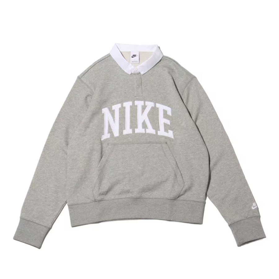 áo nike club fleece men's long-sleeve fleece polo fn3113-063