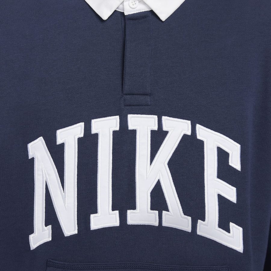 áo nike club fleece men's long-sleeve fleece polo fn3113-410