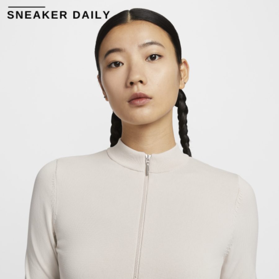 áo nike sportswear chill knit women's slim fit long sleeve cropped knit top fn4690-104