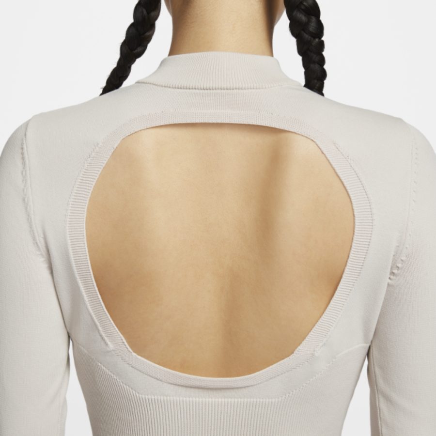 áo nike sportswear chill knit women's slim fit long sleeve cropped knit top fn4690-104