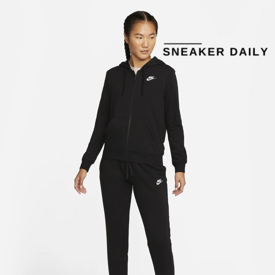 áo nike sportswear club fleece women's full zip hoodie dq5472-010