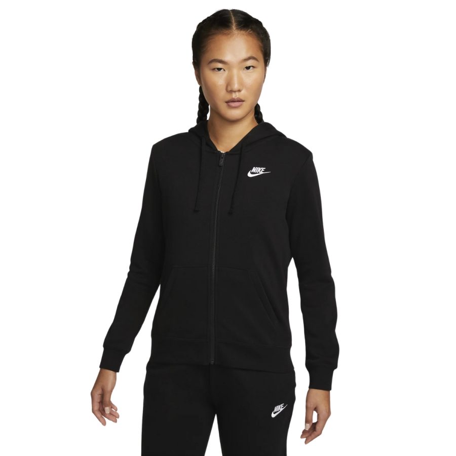 áo nike sportswear club fleece women's full zip hoodie dq5472-010