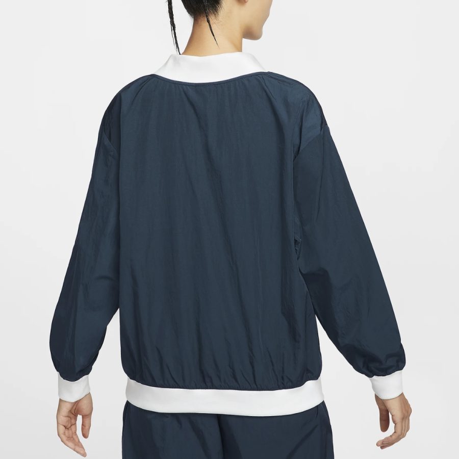 áo nike sportswear essential women's loose uv woven long-sleeve v-neck top fv7650-480