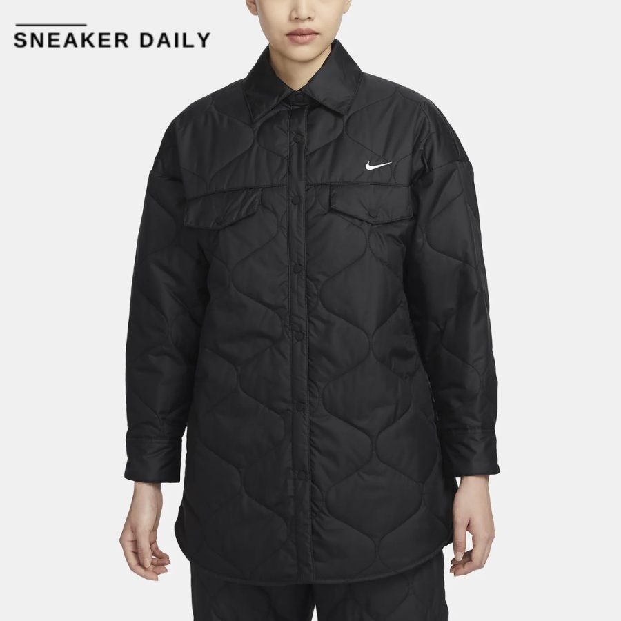 áo nike sportswear essentials women quilted trench fb8733-010