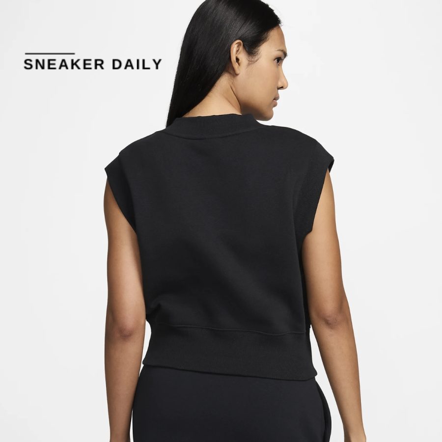 áo nike sportswear phoenix fleece women's loose v-neck sleeveless cropped top fv6317-010