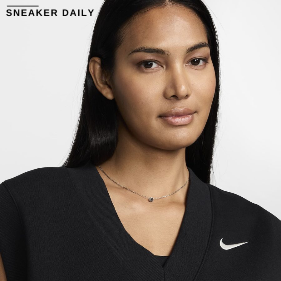 áo nike sportswear phoenix fleece women's loose v-neck sleeveless cropped top fv6317-010