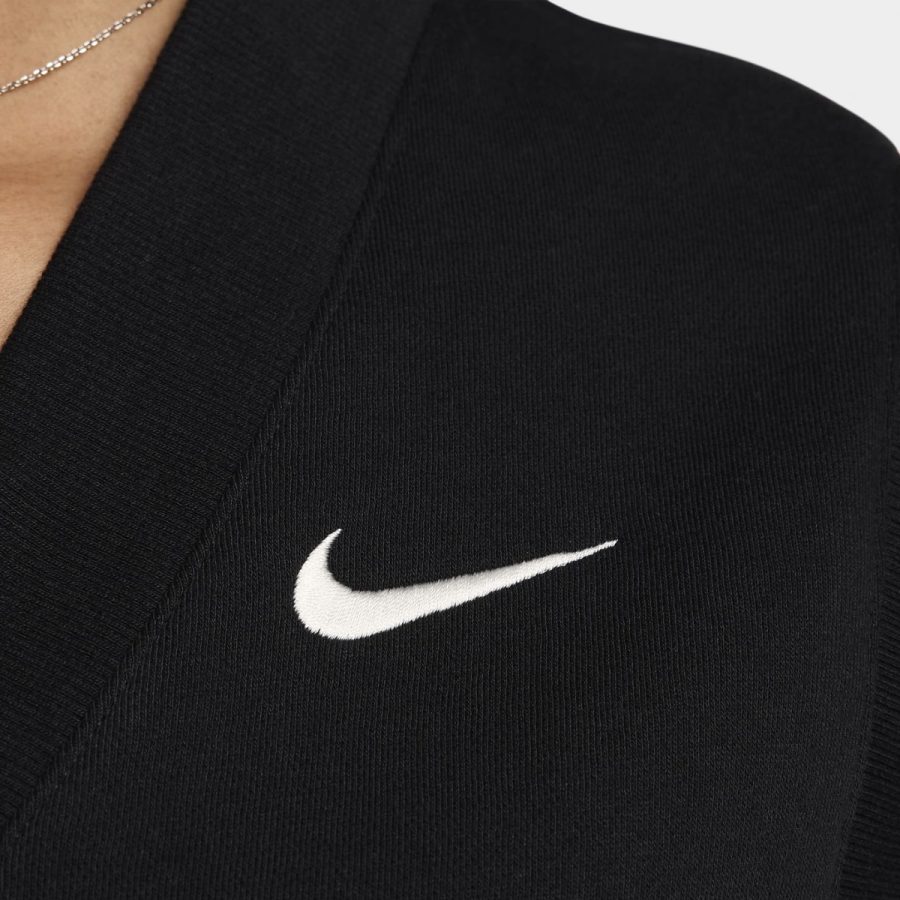 áo nike sportswear phoenix fleece women's loose v-neck sleeveless cropped top fv6317-010
