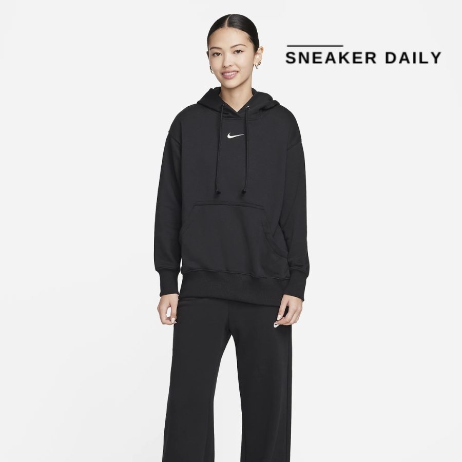 áo nike sportswear phoenix fleece women's oversized pullover french terry hoodie fz7197-010