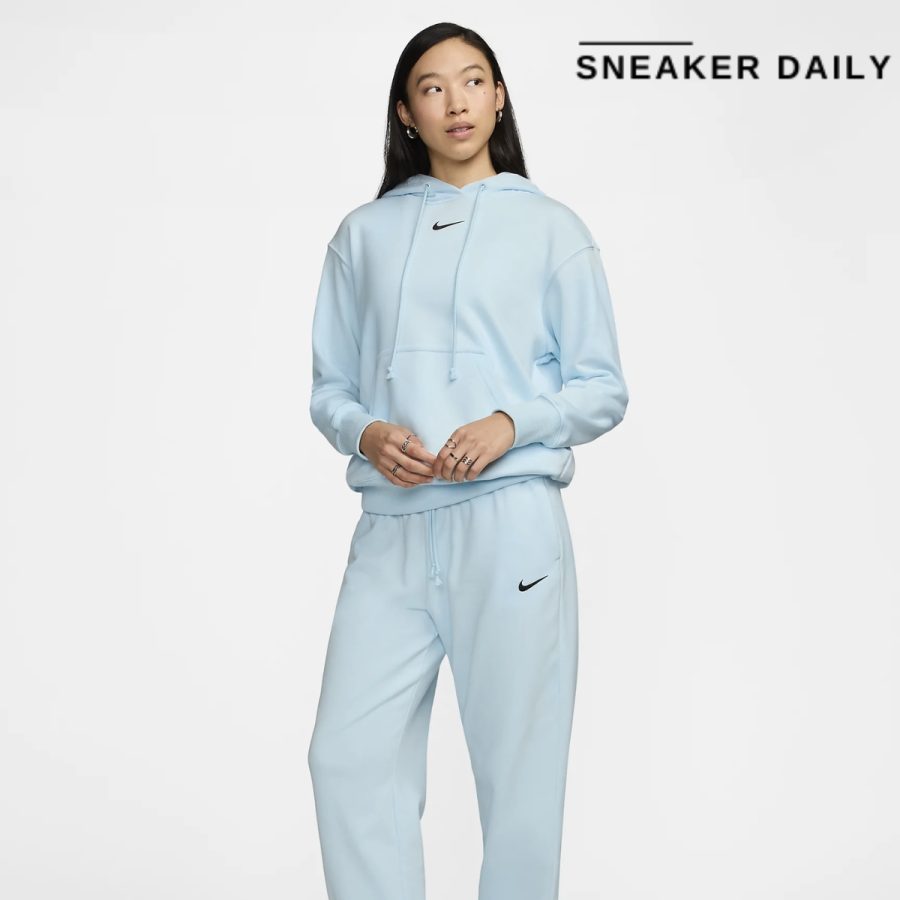 áo nike sportswear phoenix fleece women's oversized pullover french terry hoodie fz7197-474