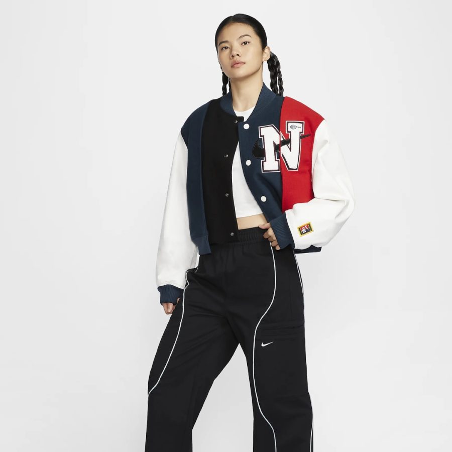 áo nike women by yoon's oversized varsity jacket fz0281-010