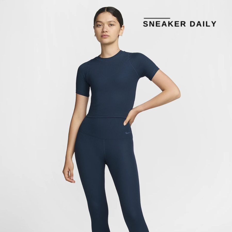 áo nike zenvy rib - women's dri-fit short-sleeve top hf2773-478